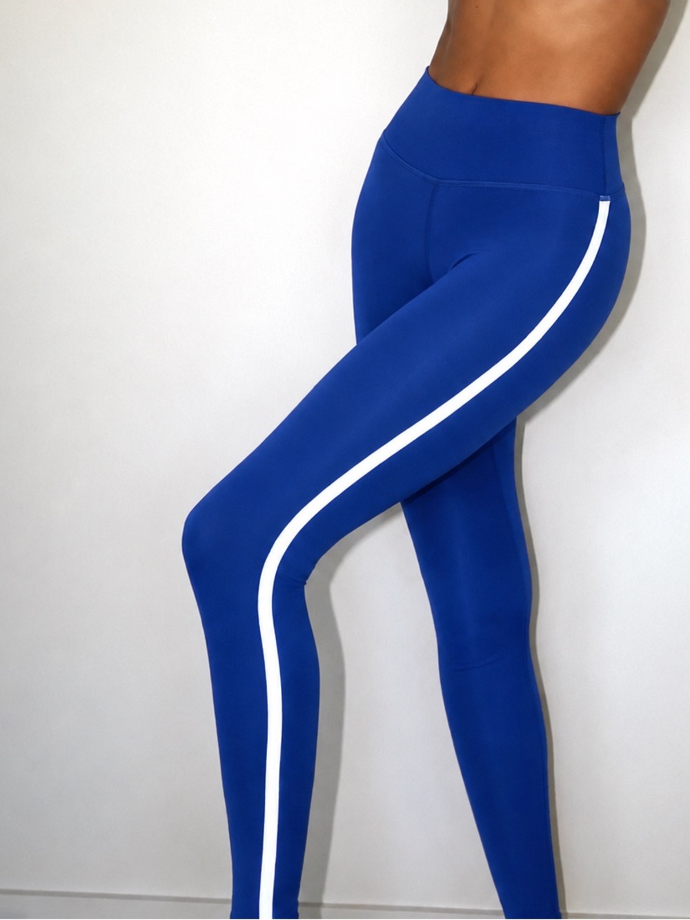 JOJA Ace High-Waisted Side Stripe Leggings Blue / White Size S Fits Like XS